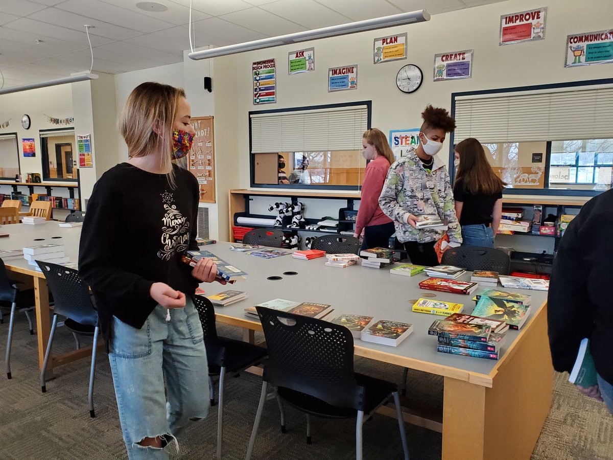 Thanks to <a href="/cliforg/">The Children's Literacy Foundation</a>,  we were able to give each student two books to take home! Happy reading! <a href="/LMSachems/">LaconiaMiddleSchool</a>