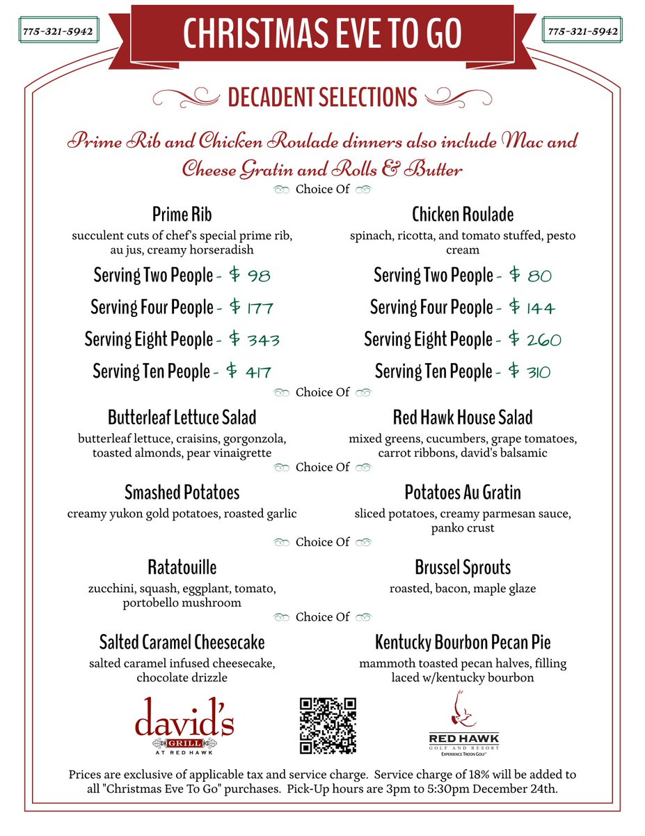 Red_Hawk_Golf's tweet photo. Be sure to make your order or reservation by 12noon tomorrow (Wednesday) to ensure a FABULOUS Christmas Eve dinner! https://t.co/HV2q3fXeP6