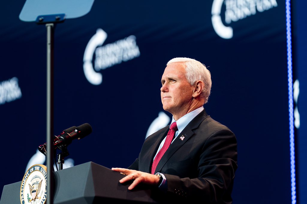 Mike_Pence's tweet photo. Men and women of @TPUSA: To finish what we’ve started, President @realDonaldTrump and I are counting on all of you. We need your voices. We need your energy and your vision as never before. We need you to stay in the fight for freedom—because the fight for freedom never ends! https://t.co/LBghgMVuAD