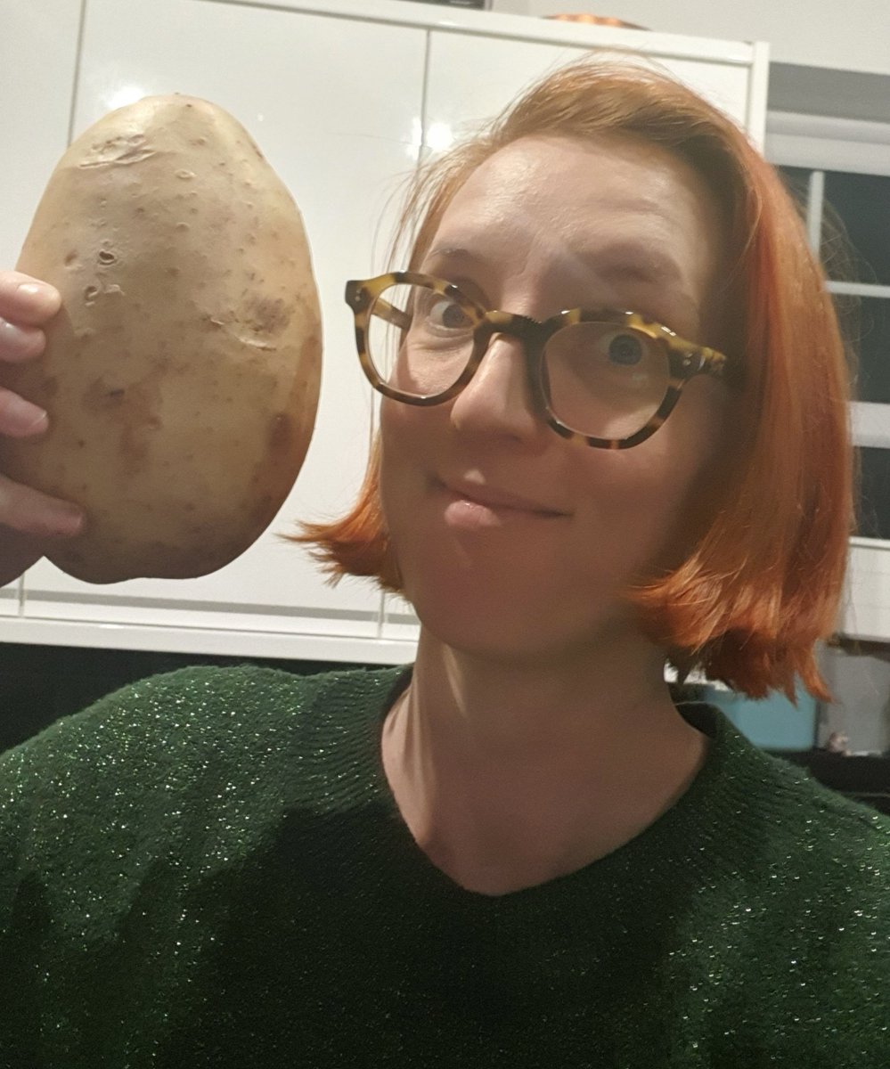 We go to the fruit and veg stall and talk to the grocer. Last week we bought the biggest tattie we could find. Pure joy.