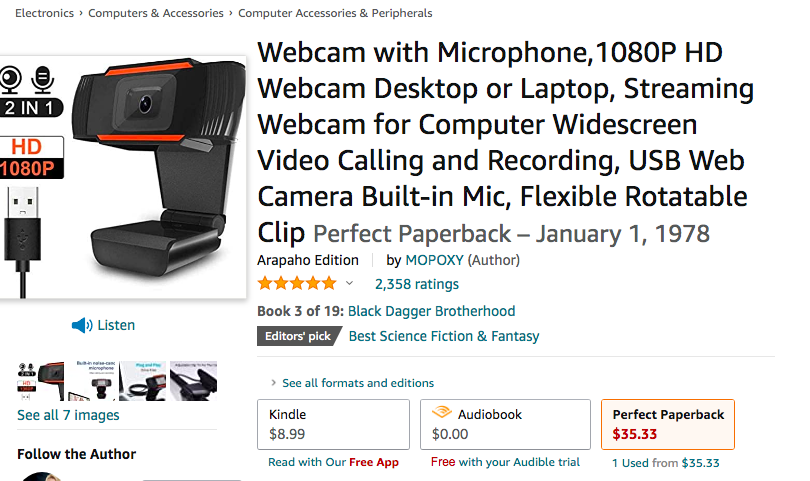 Should I get the Kindle, Audiobook or Paperback version of this WEBCAM on <a href="/amazon/">Amazon</a>?  Asking for a friend.

The reviews say this is a very captivating webcam with well-developed characters.
