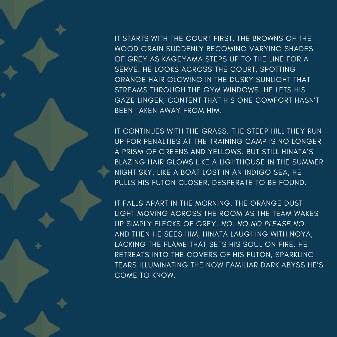 fireheart_aw's tweet photo. A Star Tears #kagehina Drabble for #KageyamaWeek2020 day 3!! 

Sorry for making you a little sad on your birthday Kageyama, but Hinata’s there for you 😘 

#影山飛雄誕生祭2020 #startears https://t.co/4P1uw1SKFX