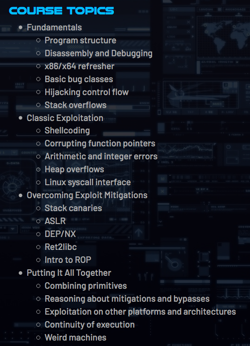 _ringzer0's tweet image. New to #binaryexploitation? @0xJeremy’s training class @ #Unlock2021 will show how to develop exploits for modern binary software, from 90s-style buffer overflows to contemporary exploitation in programs protected by stack canaries, NX, RELRO, & ASLR.
👉ringzer0.training/modern-binary-…