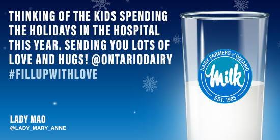 CHFHope's tweet photo. Thank you @OntarioDairy for gathering these wonderful well wishes for our patients and health care workers at Children's Hospital @LHSCCanada this holiday season! #FillUpWithLove https://t.co/0HoXv6Pqdc