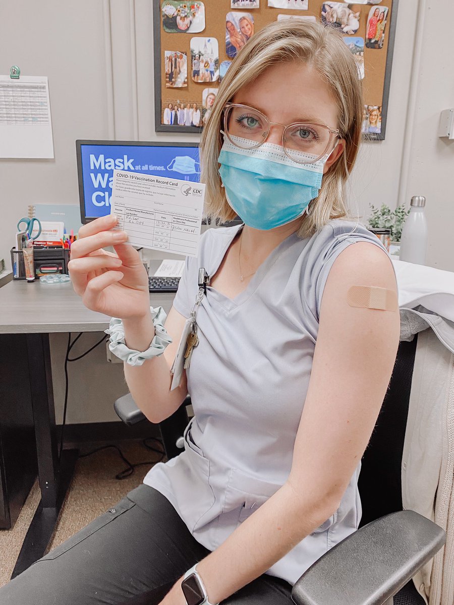 ally_whitey's tweet photo. VACCINATED! 💉 So lucky to be a part of the first wave of healthcare workers at my hospital to receive the COVID vaccine. https://t.co/R9MMsw9cY9