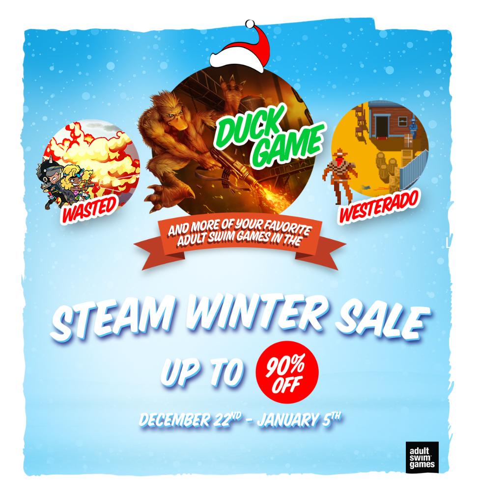 Pick up all of our games for up to 90% OFF as part of Steam's Winter Sale until January 5th! adultswim.com/games
