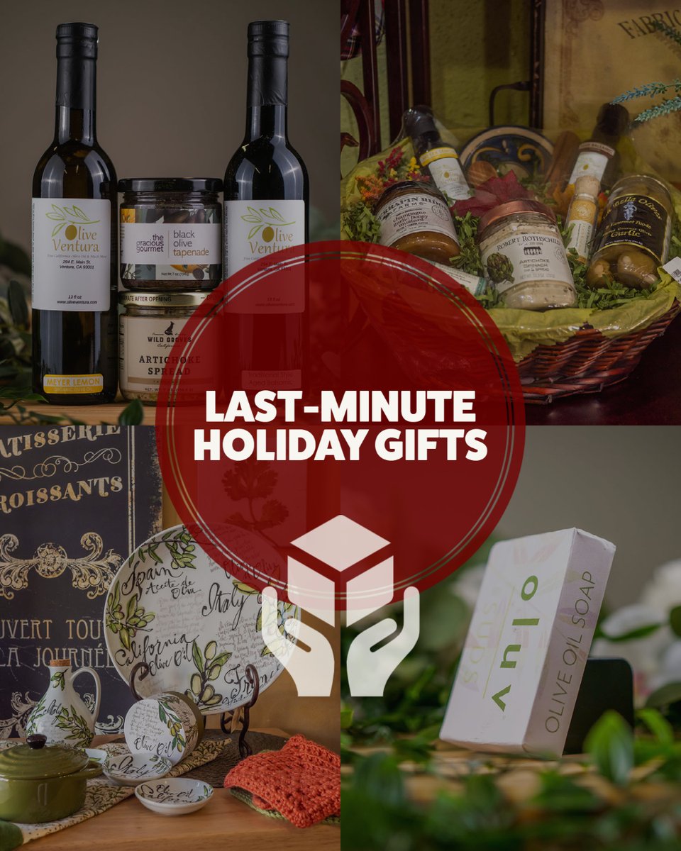 oliveventuraca's tweet photo. Stop in our shop for those last-minute gifts that you haven't grabbed yet! Great for everyone with any budget! We will be open every day from 11 AM-5 PM, and will be open on Christmas Eve from 11 AM till 2 PM! Have no fear, we've got your last-minute holiday shopping covered! https://t.co/WT032f809H