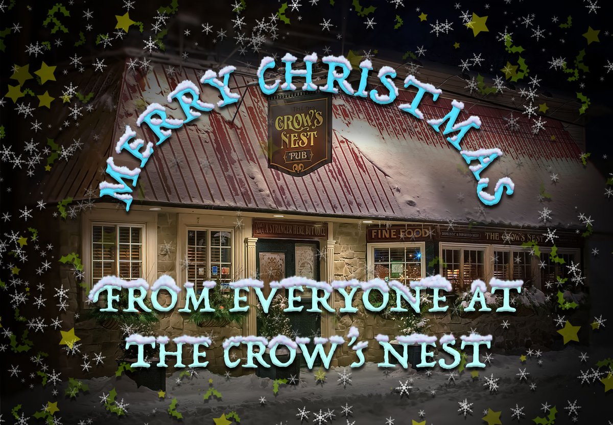 🎅Christmas Takeout Hours!🎄
Wednesday December 23rd
4:00 - 8:00pm
Thursday December 24th
4:00 - 8:00pm
December 25th - 29th
Closed
Wednesday December 30th
4:00 - 8:00pm
Thursday December 31st
4:00 - 8:00pm
Friday January 1st
4:00 - 8:00pm
☎️ 905-953-8776
crowsnestnewmarket.com