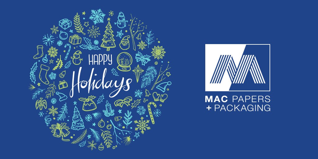 MacPapers's tweet photo. Warmest wishes for a joyful holiday season from all of us at Mac Papers + Packaging! We'll be closed 12/24 &amp; 12/25 to celebrate and on 01/01 to ring in a brighter year. Merry Christmas and Happy New Year! https://t.co/mhilalo1xk