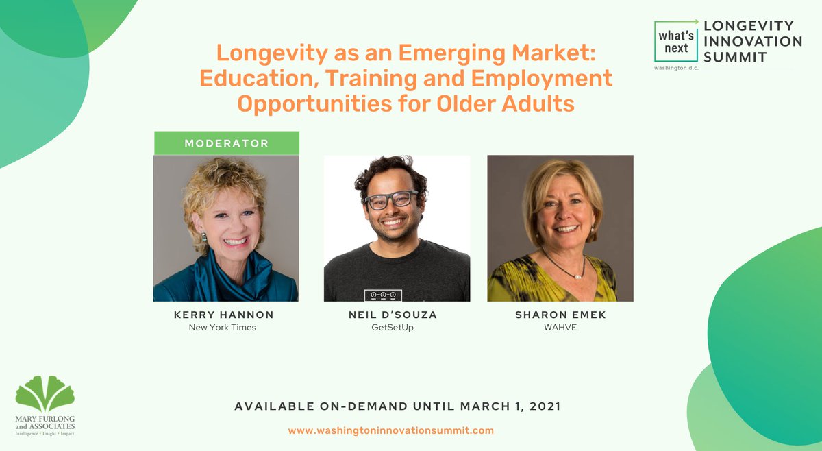 The skills needed to learn, earn and work today, especially in the time of #COVID19, are critical. Sign-up for on-demand access to our #LongevityInnovation Summit and learn how #entrepreneurs are providing #training and job opportunities to older adults: washingtoninnovationsummit.com