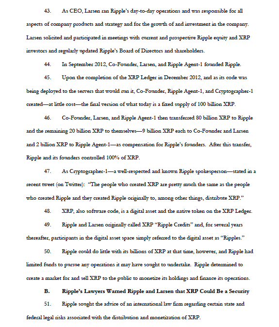 The SEC begins this Complaint with a little bit of history, demonstrating that in their view of history XRP & Ripple were pretty much the same thing at the outset.