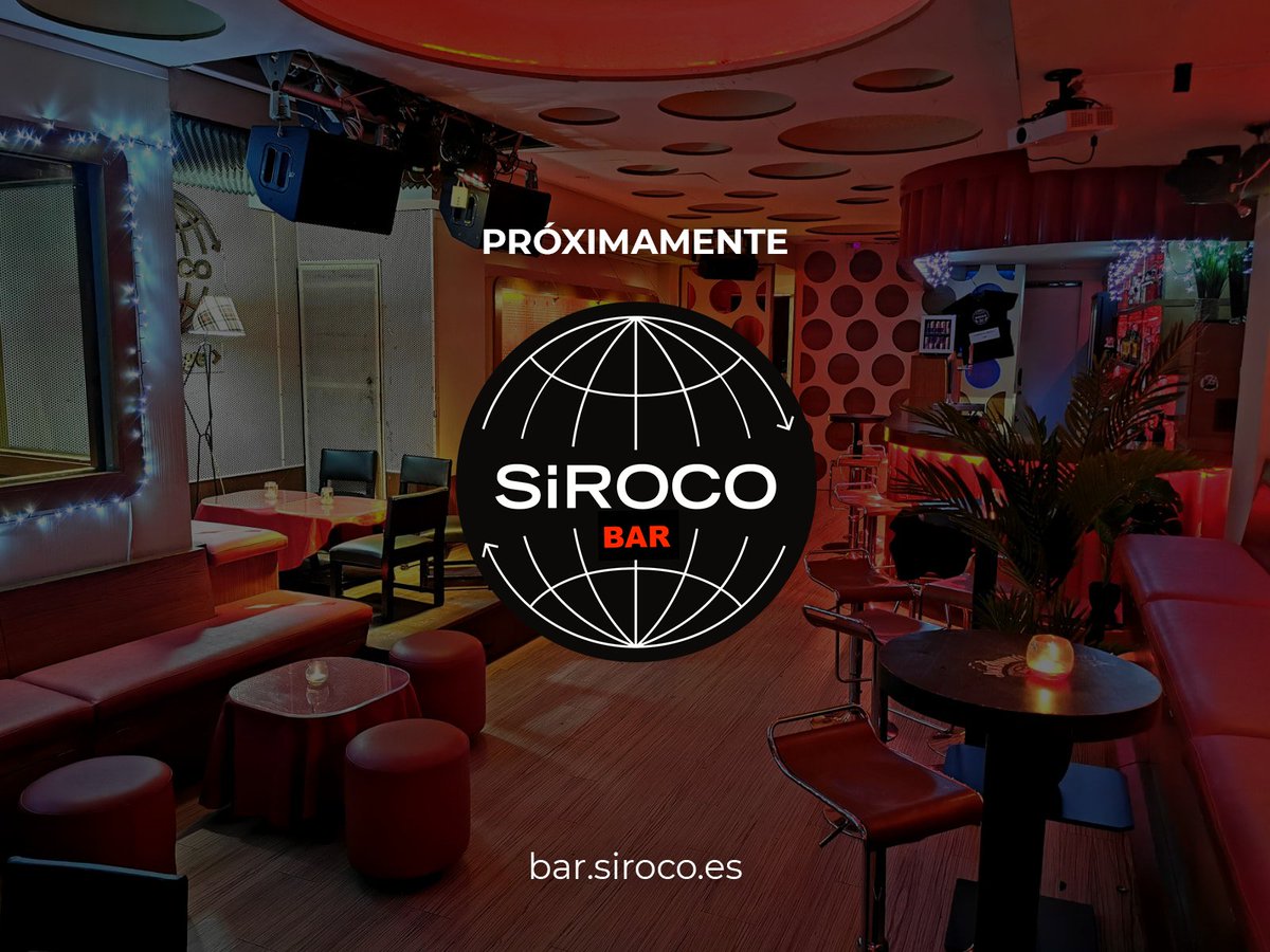 🎁JO, JO, JO 🎁 Próximamente... #SirocoBar ⚡ · Siroco es vuestra casa. ¡Volveremos a vernos! 💯 Mientras vuelve Siroco, descubre un espacio reinventado, único sinérgico en Calle San Dimas, 3 🔜 SIROCO BAR 🔝 · Próxima apertura. // Más info nuestras redes sociales. 📱