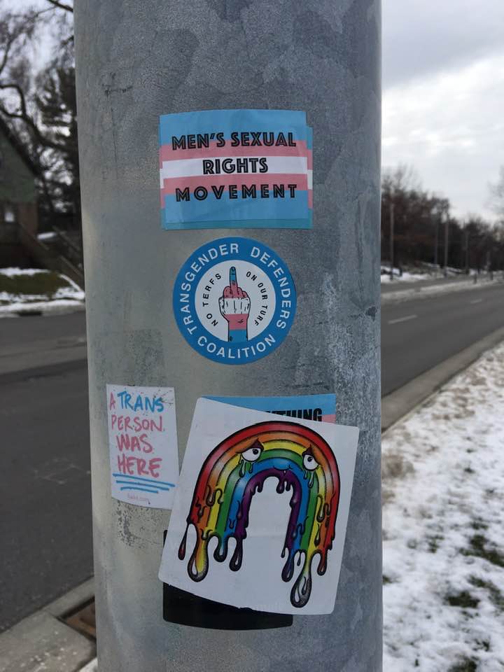 radfemradio's tweet image. As seen in an American city near you! #stickerwars #WLRN
