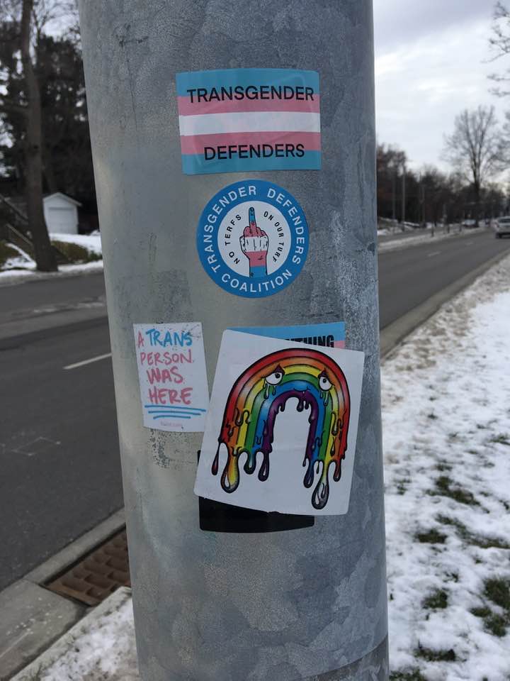 radfemradio's tweet image. As seen in an American city near you! #stickerwars #WLRN