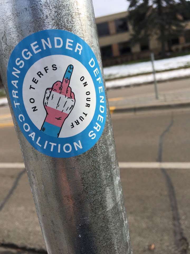 radfemradio's tweet image. As seen in an American city near you! #stickerwars #WLRN