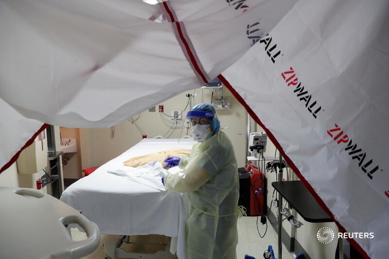 Hospital housekeeper Evelia De La Cruz cleans up after the COVID-19 deaths at Roseland. "Every day I went to work, even on my days off, because I know that the patients need me, the hospital and the country needs me," she said. Full story:  https://www.reuters.com/news/picture/the-country-needs-me-cleaner-in-chicagos-idUSRTX8FGB0