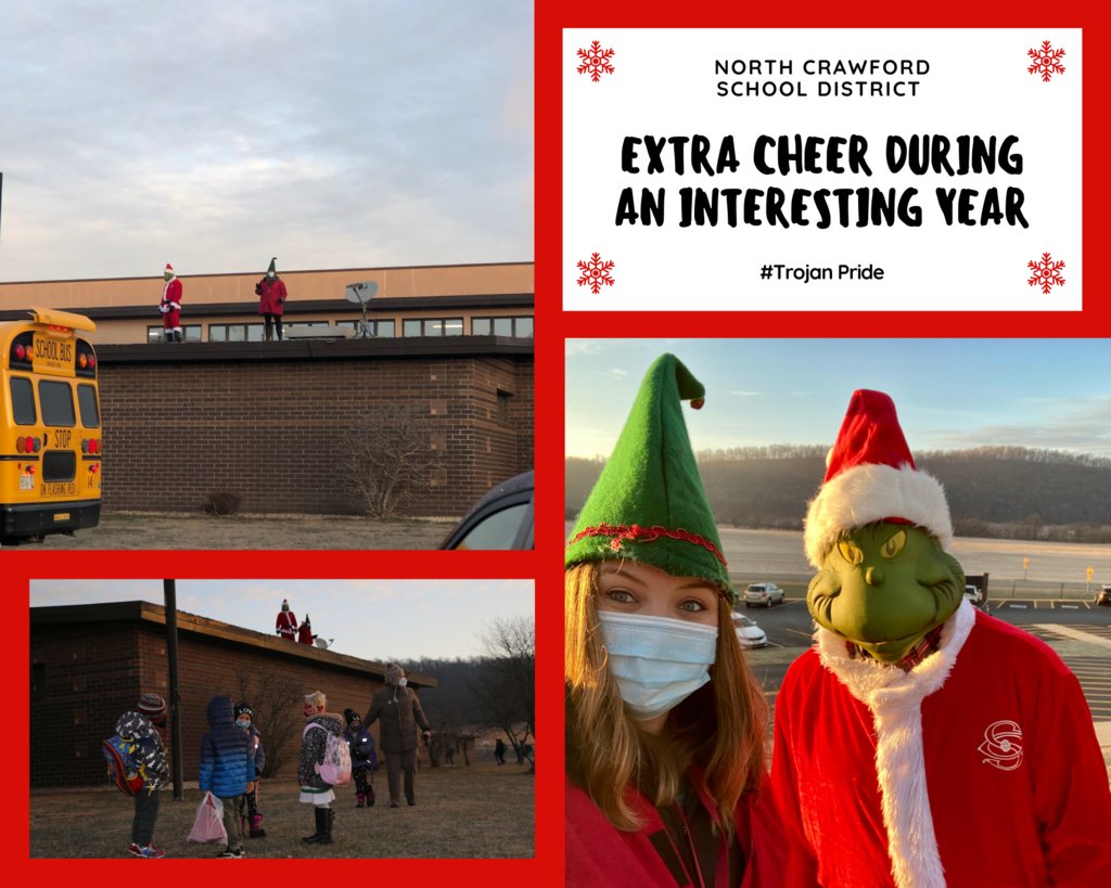 northcrawford's tweet photo. We started off the day with festive cheer! Students were welcomed by disguised members of the admin team as they entered school today. Even the Grinch couldn’t help but be excited to celebrate with our students. #extracheer #trojanpride https://t.co/cYWwDIqUs7