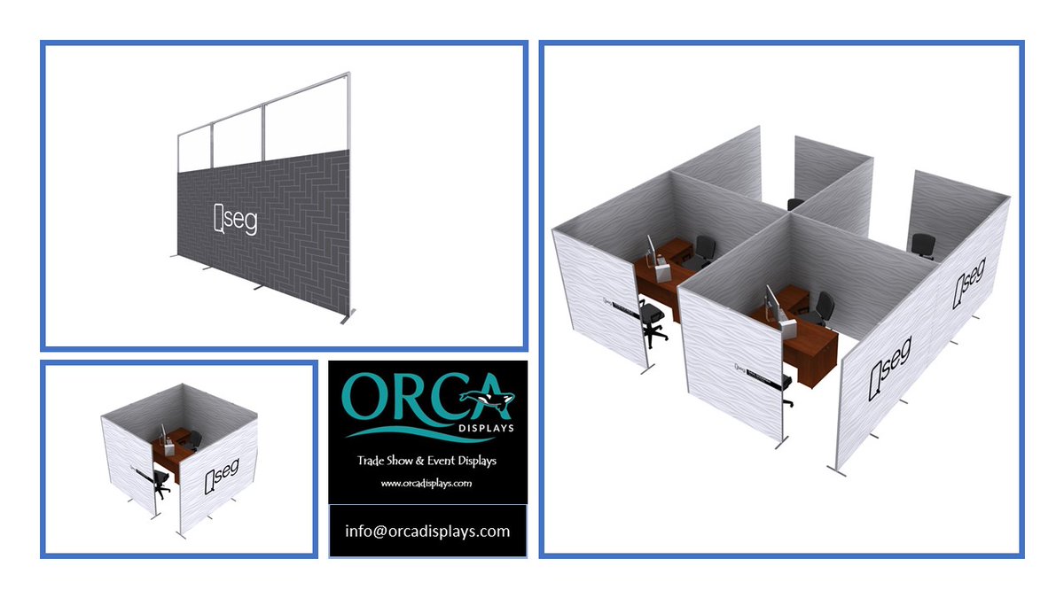 OrcaDisplays's tweet image. Help keep safe physical distance between employees with today’s health and safety regulations, by strategically placing our lightweight #portablewalls.

We&apos;re here to help - info@orcadisplays.com
#officebuildout #deskpartition #employeesafety  #portabledisplays #OfficeSpace