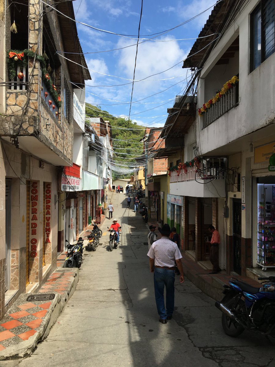 Welcome to  #Briceño, Antioquia, home to the pilot project for post-peace coca substitution in 2016. Summing up the results for the last 4yrs, one farmer told me: “We are poorer, but we live in peace”.