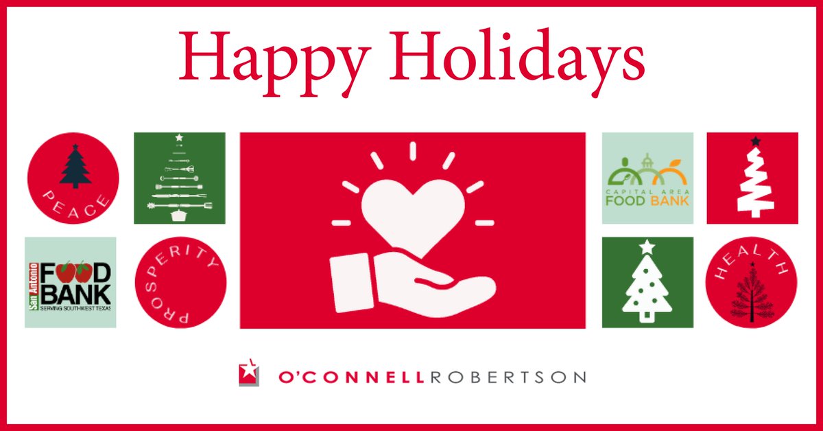 In the spirit of the holiday season and in appreciation of our clients and the communities we serve, O’Connell Robertson has made donations to the Capital Area Food Bank and the San Antonio Food Bank this year. #happyholidays