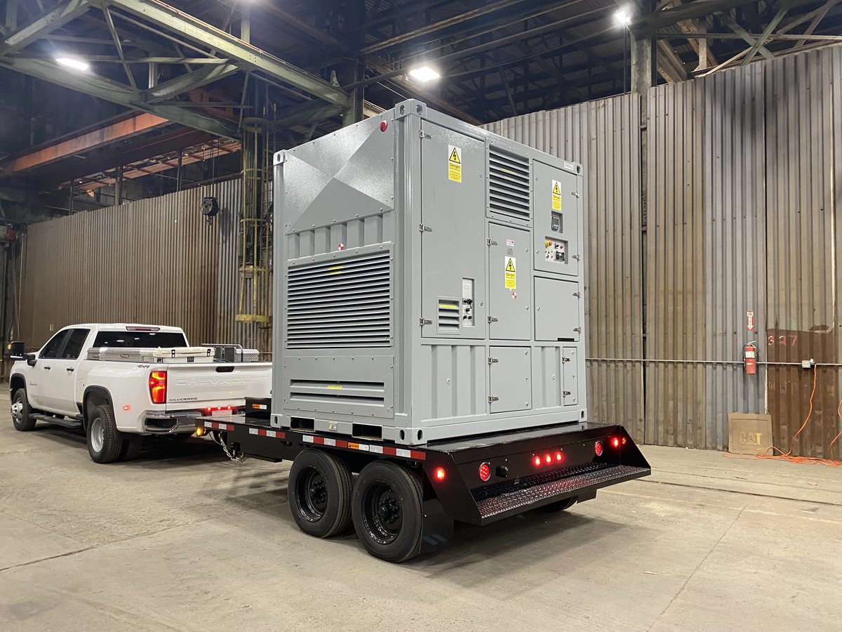 Crestchic_USA's tweet photo. Another happy customer with their new 1200kW Resistive Reactive 480/600V trailer-mounted Loadbank. Neat setup with the trailer having a cable storage box upfront. #ResistiveReactive #Loadbanks #Crestchic https://t.co/VXBShNYGcb