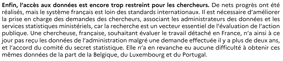 Merci de rappeler que l'accès aux données est essentiel pour les chercheurs, et que la pratique n'est souvent pas au niveau (je confirme en matière de données électorales)