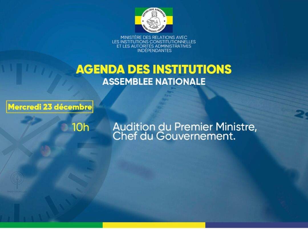 Ce mercredi 23 décembre 2020, le Premier Ministre, <a href="/OssoukaRaponda/">Rose Christiane Ossouka Raponda</a> sera devant les représentants du peuple pour défendre le projet de modernisation de la loi fondamentale. 
<a href="/PresidenceGA/">Présidence de la République Gabonaise</a> <a href="/PresidentABO/">Ali Bongo Ondimba</a> <a href="/Comgouv_GA/">Comgouv</a> <a href="/NoureddinBV/">Noureddin Bongo Valentin</a> <a href="/JessyeElla/">Jessye Ella Ekogha</a> @AwassiAlex05 <a href="/engandji/">Arnauld Engandji (B.Eng / MBA HEC Paris)</a>