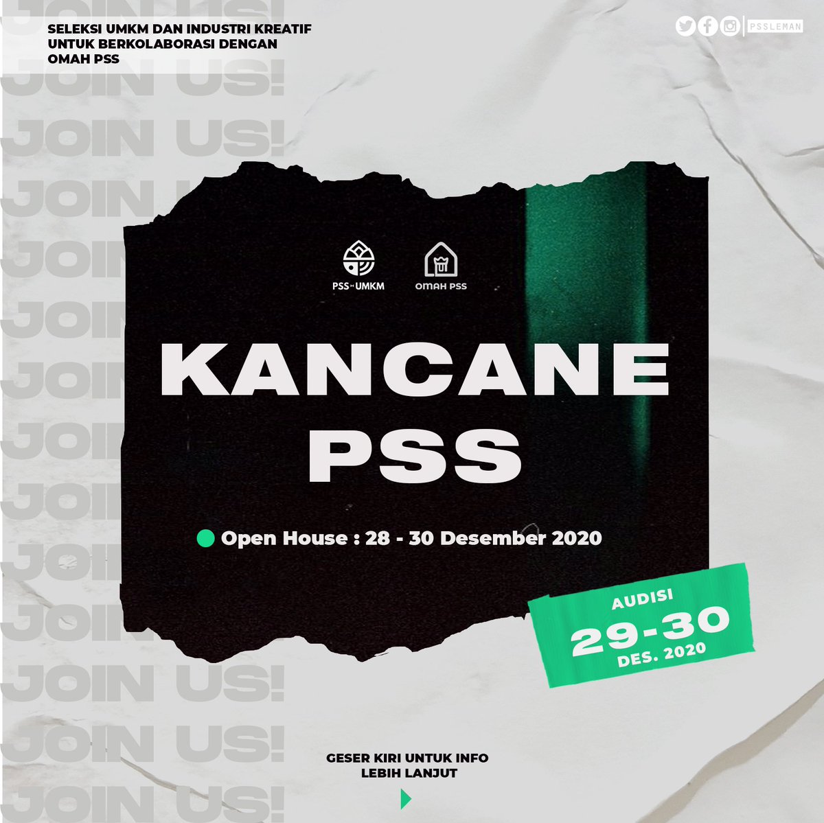 PSSleman's tweet photo. Selamat pagi, Sleman Fans!

Akhir tahun 2020 ini, PSS meluncurkan program "Kancane PSS". Sekaligus merupakan kelanjutan dari program PSSxUMKM beberapa waktu lalu.

#PSSleman #COSE #PSSxUMKM https://t.co/yVUhavPVp1