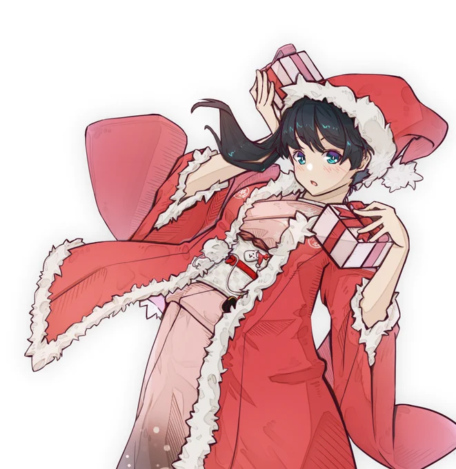 若女将、こちらクリスマスの若女将イラストです。どうぞお納めください。
#小野町絵巻
#小野町春香 