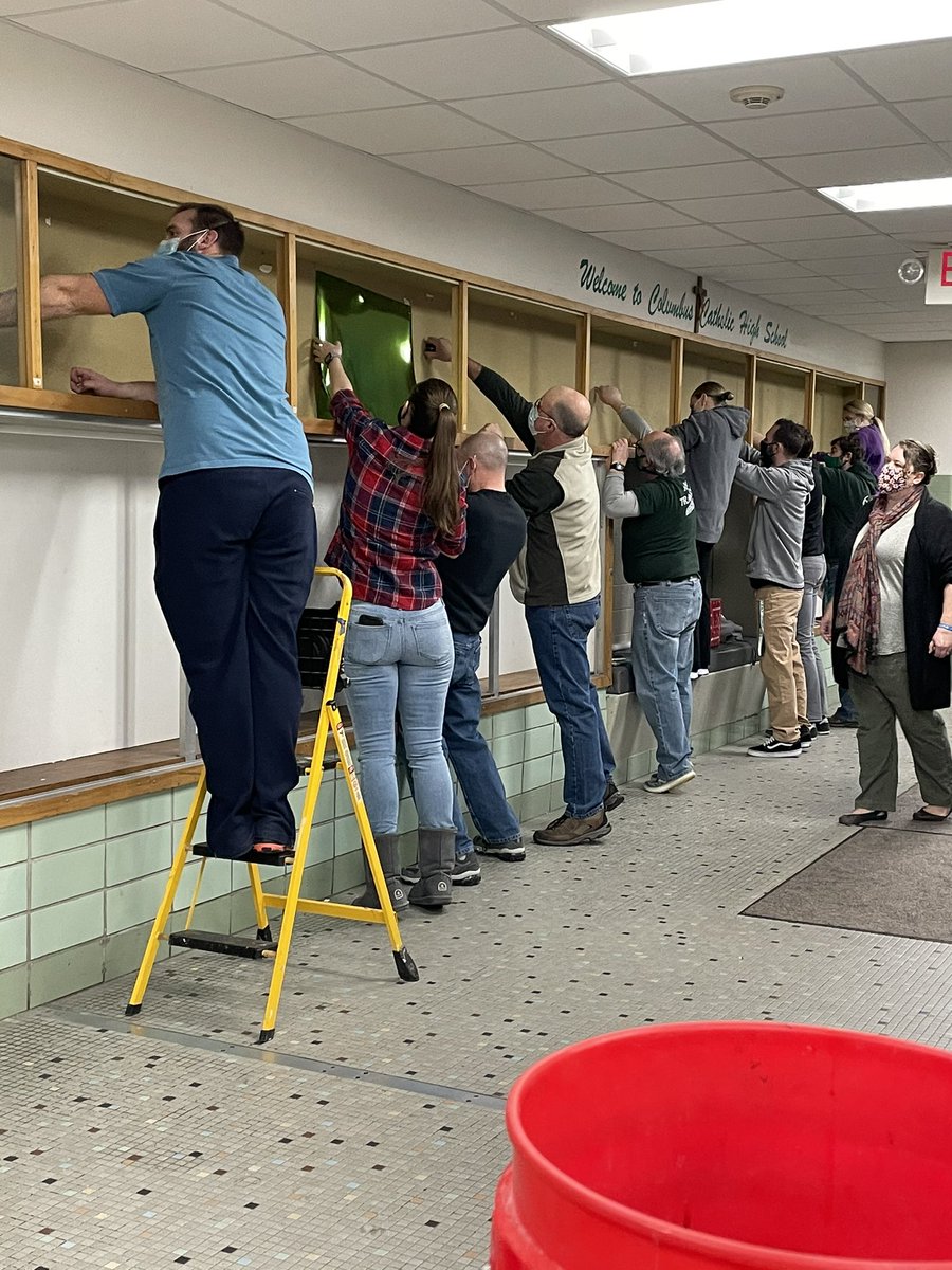 LighthouseChs's tweet photo. Today was an exciting day! The Lighthouse Team, along with help from staff and students, completed PHASE 1 of our Trophy Project ✅ Make sure to check this case out next time you’re at Columbus! ⚓️ @LeaderValley @CVCS_Waterloo @ColumbusSailors https://t.co/kxblHUXnJe