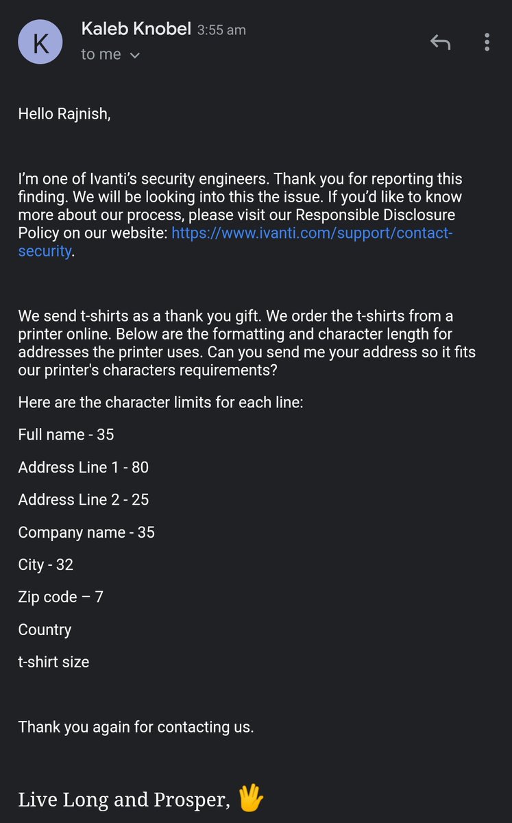 geekyrajnish's tweet image. Bug-Hunters Morning Be like 💛
Swag hits differently ❤️
Happy To Secure ivanti.com ✨
#swag #bugcrowd #infosec #BugBounty #comeback #hackerone #goodmorning