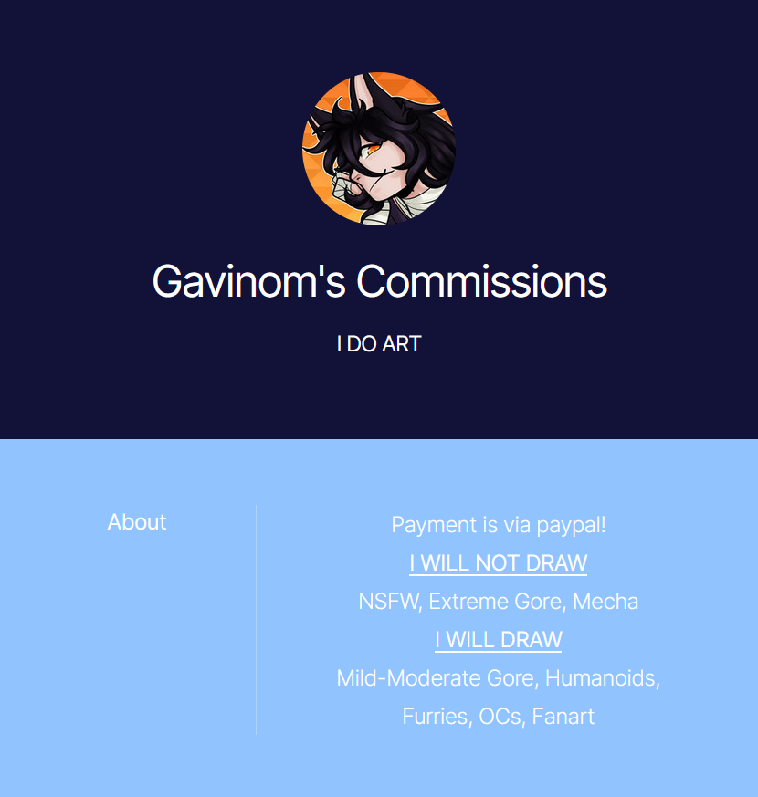 gavinom123's tweet photo. hey guess what! I got COMMS open! Likes &amp; RT's are very much appreciated, and DM me if interested! ;w;/

if it's too hard to read like this, the same info (and more examples) can be found over on my carrd :>
https://t.co/BI1RCy7pGz
#ArtistOnTwitter #commissionsopen https://t.co/MqKPrt0s9n