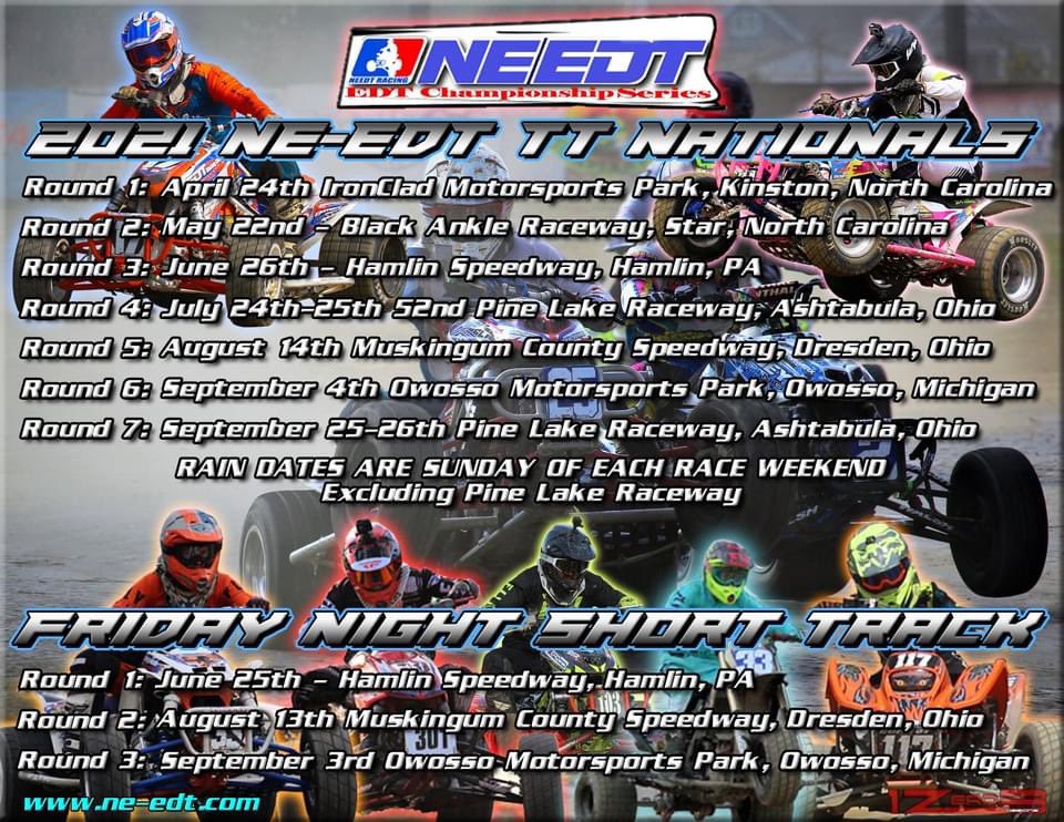 2021 NEEDT TT &amp; Short Track National schedule! Mark your calendars! 🏁🏁