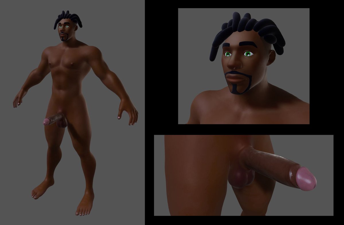 Been fiddling around with one of the males I built way back and updating him for use in Blender.