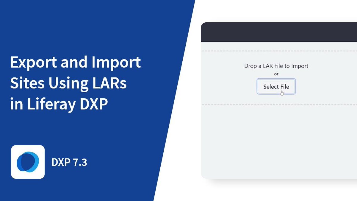 BrendanQuinnAu's tweet image. Learn how to export and import sites using LARs in Liferay DXP: buff.ly/38r62mw #LearnLiferay