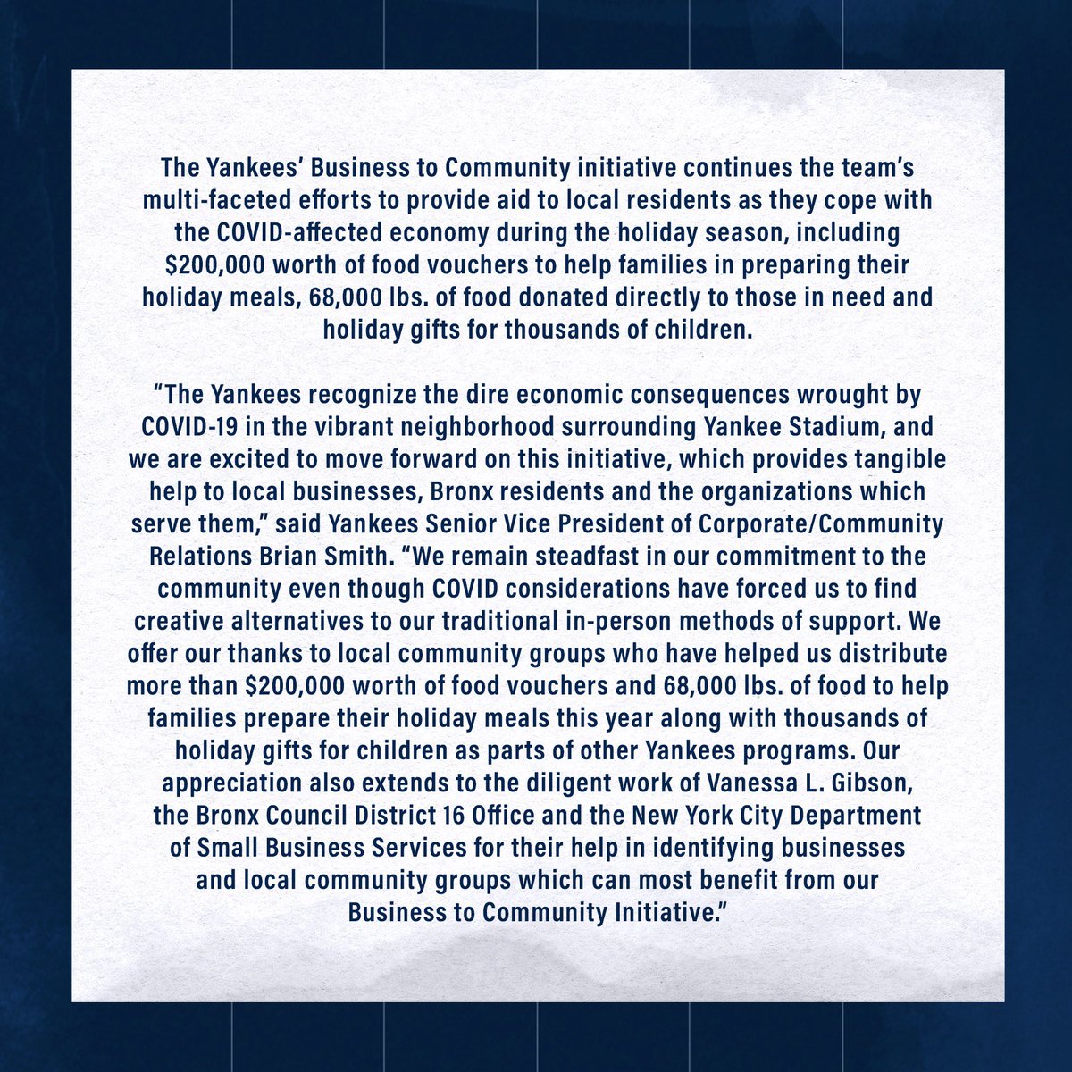 Yankees's tweet photo. Statement from the New York Yankees: https://t.co/qRYl8D067s