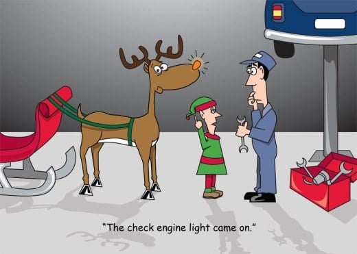 The dreaded check engine light!!  As we celebrate holidays and holy days and look forward to a new year may all your lights (except the dashboard ones) shine bright!