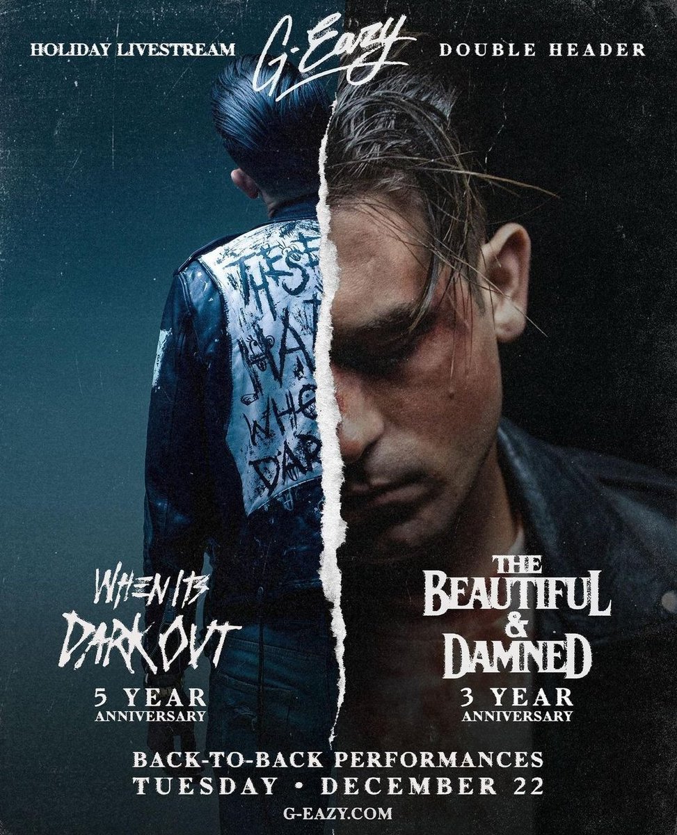 DahdayCom's tweet photo. This #doubleheader happens tonight.
#retweet @G_Eazy
#hiphop #oakland #whenitsdarkout #thebeautifulanddamned #Livestream #LIVESTREAMCONCERT https://t.co/yT0HwxPva7