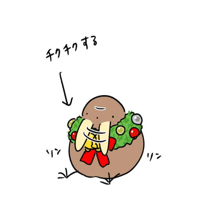 リースにはまるキーウィ 