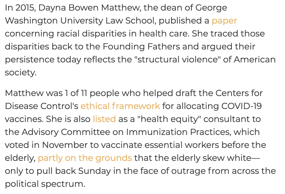 First, though, let's look at who actually wrote the framework. One author—listed as an "equity consultant" to the CDC—published a paper in 2015 that traced modern healthcare disparities back to the Founding Fathers, and lambasted the "structural violence" of American society.