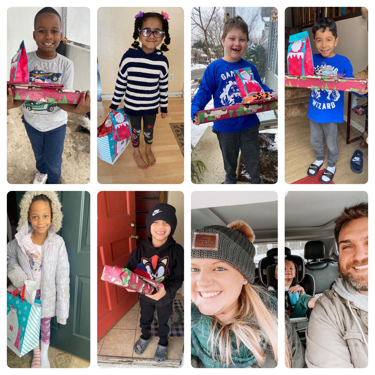 Spreading Christmas cheer to some very special first graders! 🎄✨💙#ThinSliceofJoy #mecpride