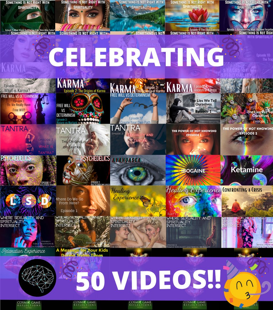 TheCosmicGame1's tweet photo. We have 50 uploads on our channel for you to explore, learn & enjoy. Have you watched them all? https://t.co/5OYjtEMnOS
#thecosmicgame #spirituality #milestone #celebrate #notknowing #psychedelics #karma #chakras #namaste #mindful #enlightenment #meditation #sexuality #heal https://t.co/z4NB28Tc6i