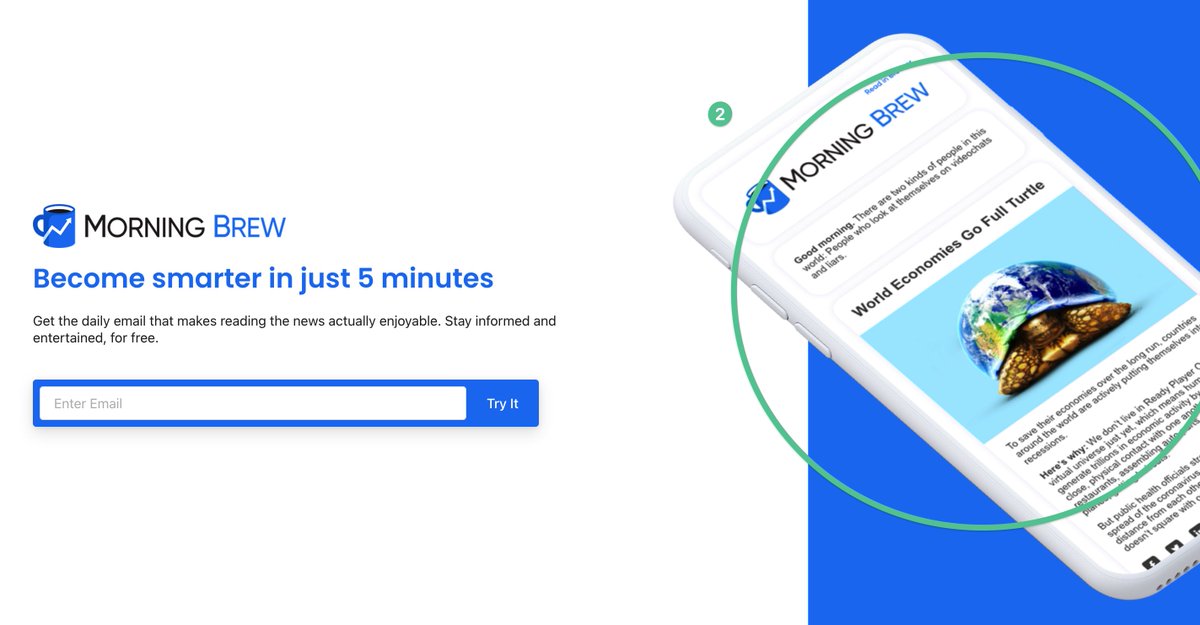 2 -The graphic shows the newsletter in its natural habitat.You don’t even have to sign up to know what it will look like or what to expect.