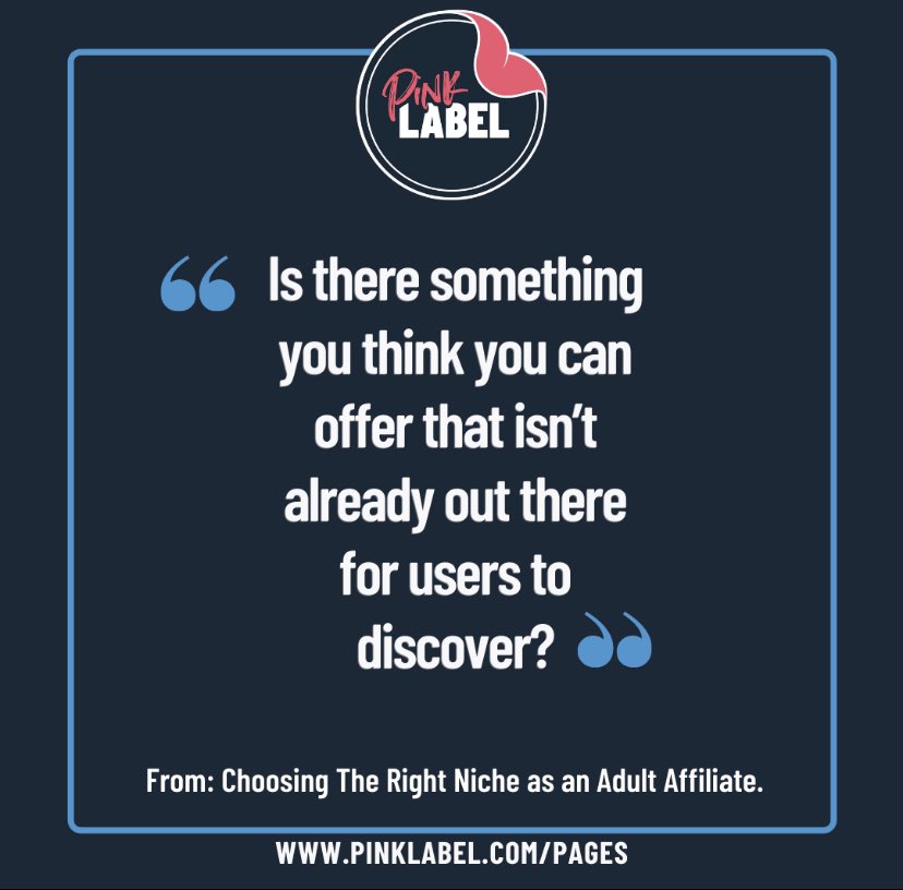 What does your niche say about you? 😉 Check out #PinkLabel. 
.
.
.
#leads #seo #affiliate #affiliatemarketing #pinkisthenewwhite #leadgenerator #pinklabelpages #AdultAffiliate
