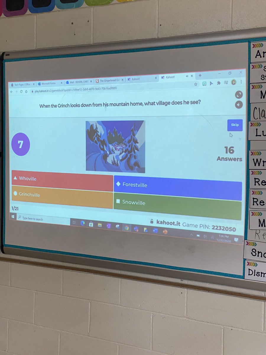 When you ask <a href="/CBckehan/">Chris Kehan</a> for a book, and instead she ends up offering to read to your class followed by a fun <a href="/GetKahoot/">Follow @Kahoot</a>! Thank you for keeping your tradition alive with The Grinch, one of our favs 💕🎄