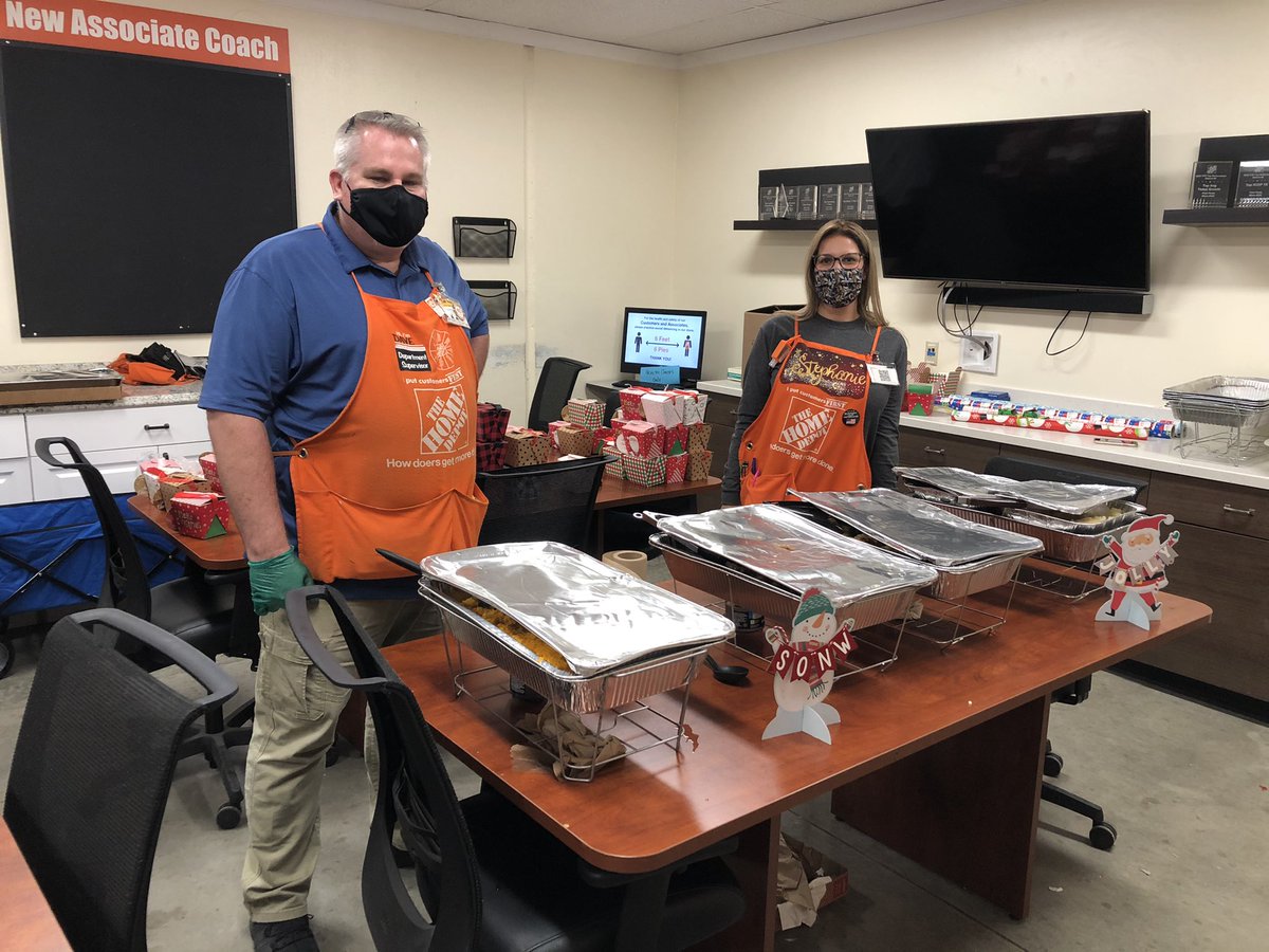 Day 2 celebration for the Holidays. Stephanie and David serving Lelo’s BBQ.