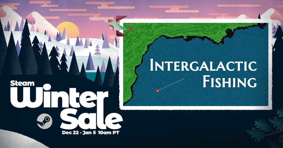 The Steam Winter Sale is live and Intergalactic Fishing is on sale at an all-time low price. Grab a copy for yourself or for a friend!

store.steampowered.com/app/949600/Int…