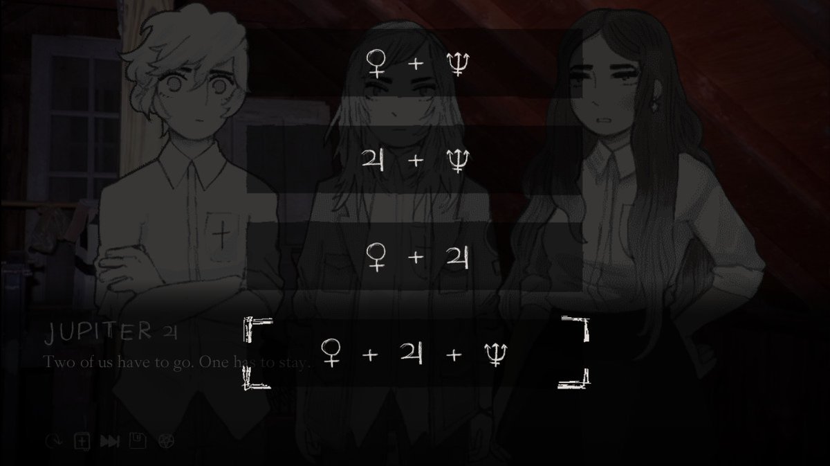 We Know The Devil ($3.99) - a short, atmospheric, unnerving VN about 3 teens stuck at a christian summer camp that is exactly like our world, yet not at all. hear the devil. choose who stays and who goes. be blessed by the voice in the static.  https://store.steampowered.com/app/435300/We_Know_the_Devil/