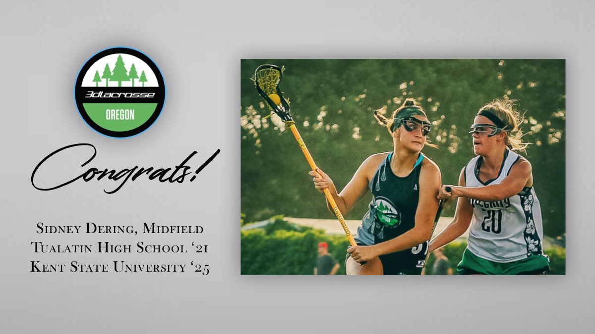 3doregon's tweet photo. Beyond proud and excited for @DeringSidney her commitment to play Division 1 Lacrosse at @KentStAthletics! Blue looks great on you! #3ddifference #hardworkpaysoffs #goflashes⚡️ #3dfamily #3dOregon #3don2 https://t.co/J9mRmXDpb4