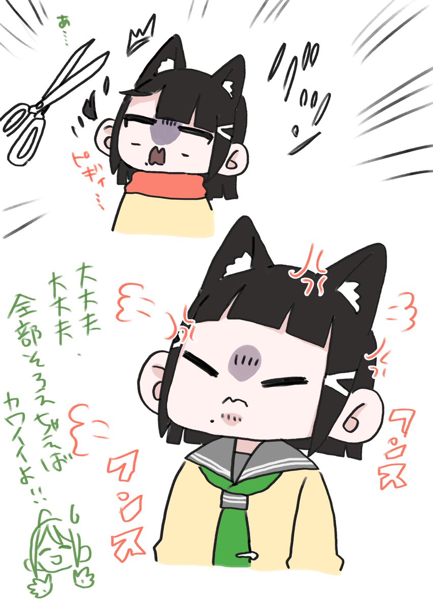 前髪を切りすぎたぬこ澤 